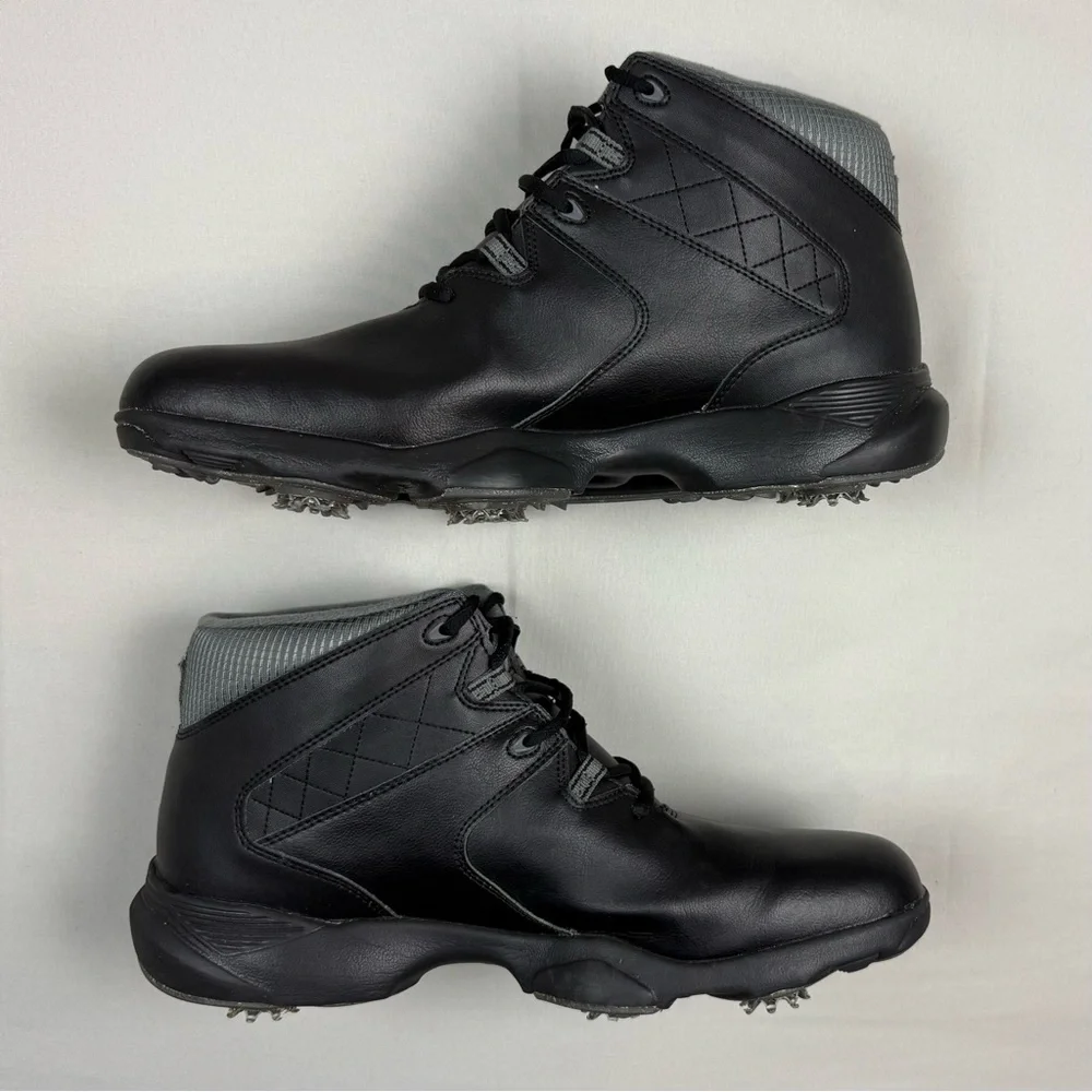 Footjoy Mens Cascade Winter Golf Boots US 13 Spiked Black Leather